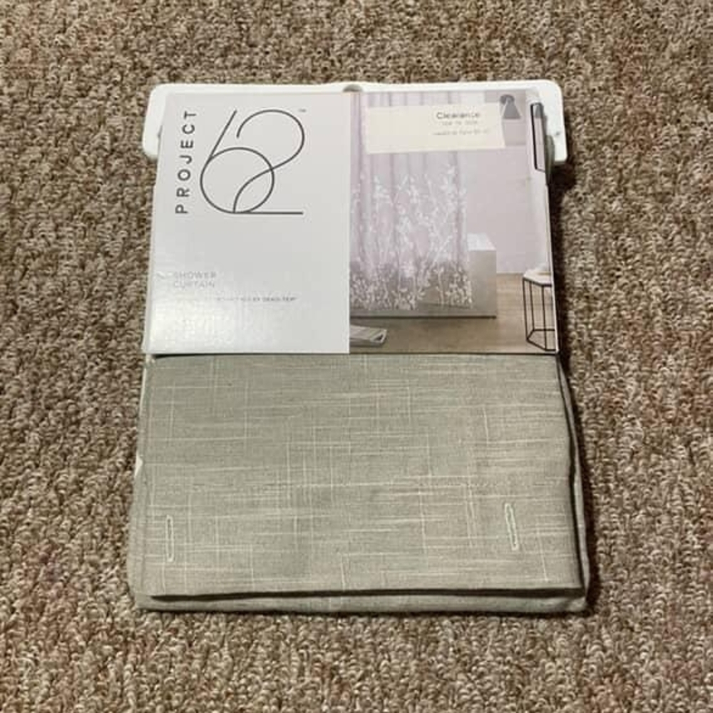 Gray Shower Curtains With White Branches
